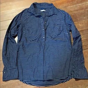 Merona navy/gray striped shirt size small